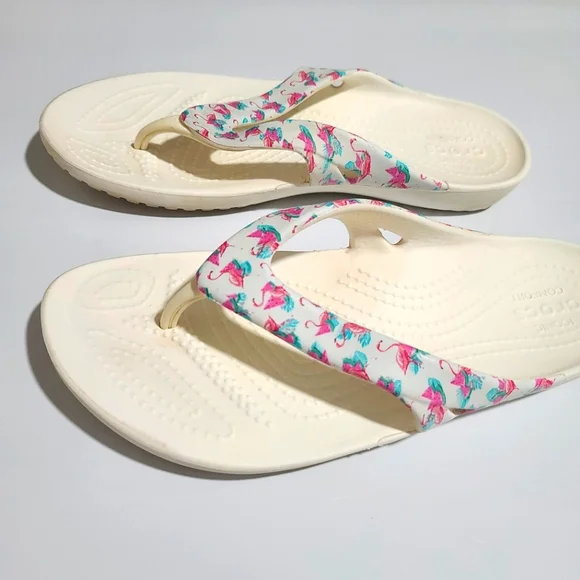 CROCS Flamingo Flip Flops - Picture 2 of 8